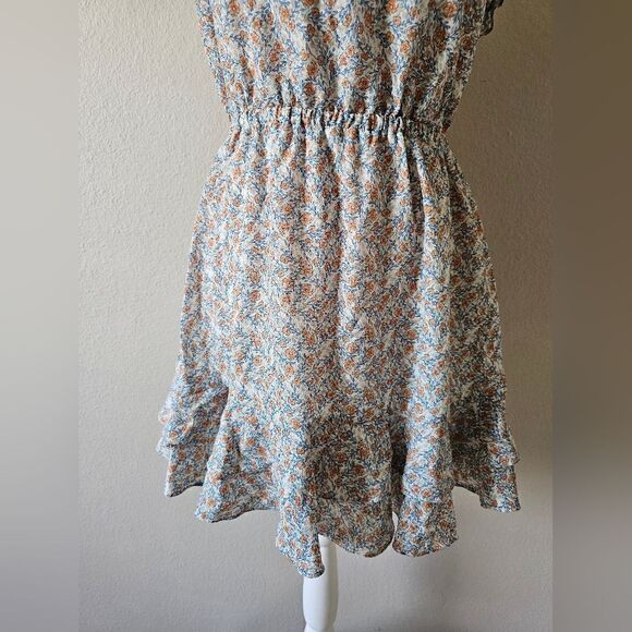 NWT Cupcakes & Cashmere Ivory Ferrara Mini Sleeveless Dress Floral Ruffle Medium - Picture 5 of 8